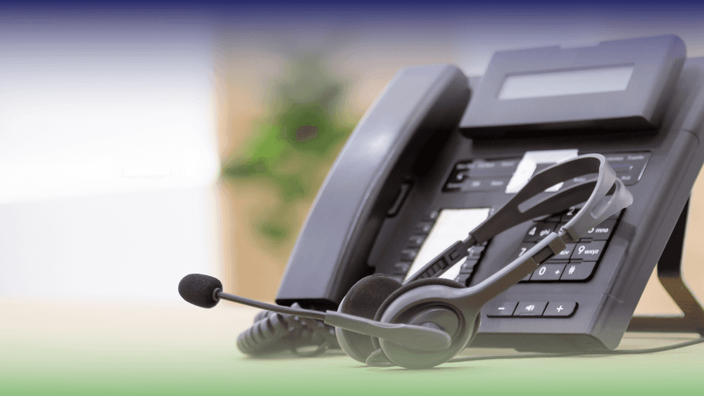 Office desk phone headphones